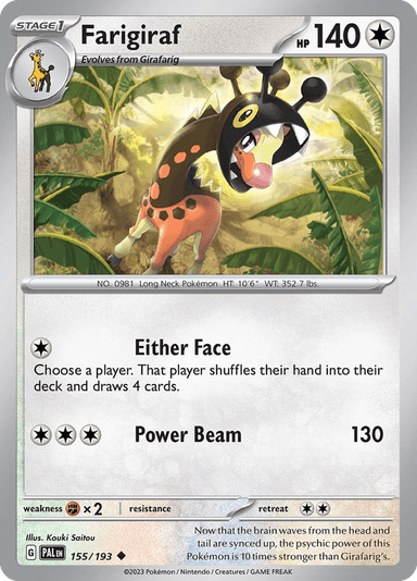 Farigiraf, Paldea Evolved 155