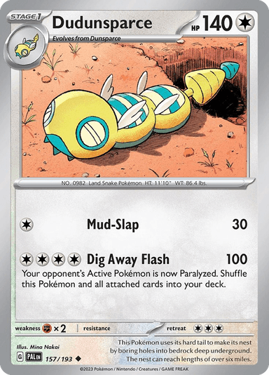 Dudunsparce, Paldea Evolved 157