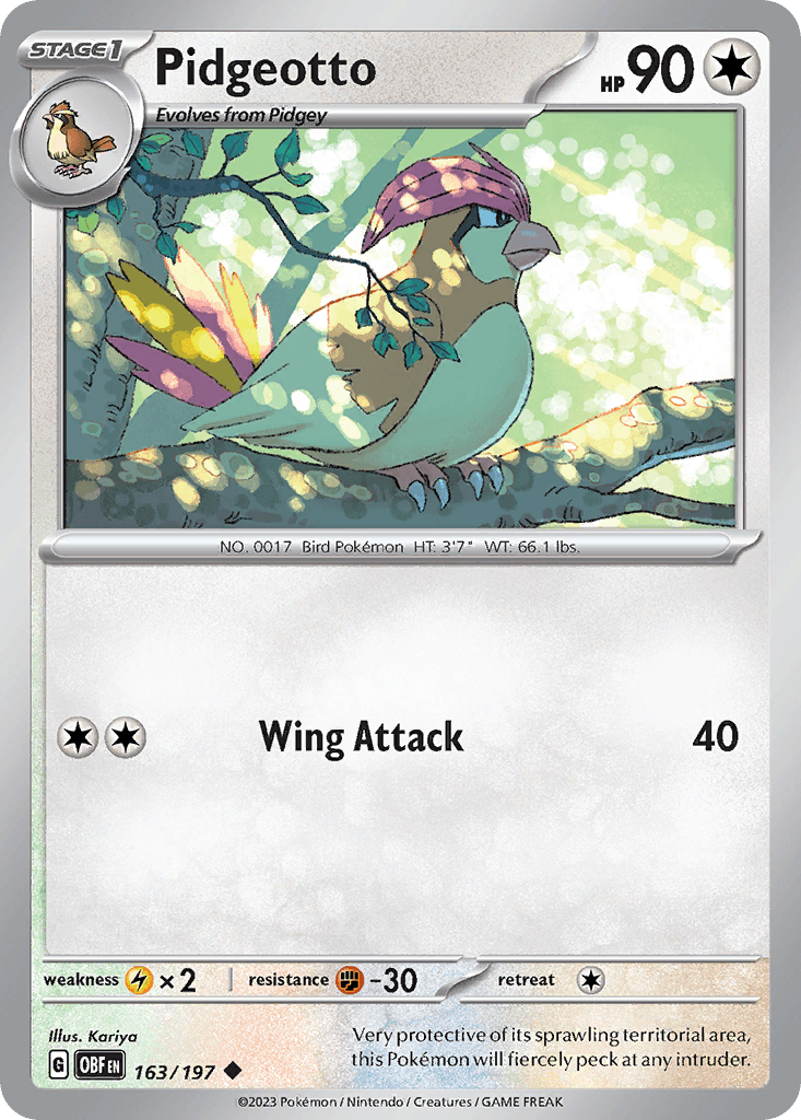 Pidgeotto, Obsidian Flames 163