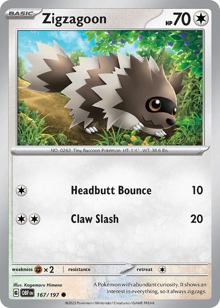 Zigzagoon, Obsidian Flames 167