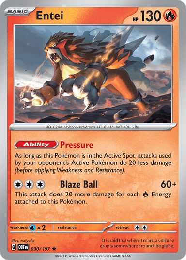 Entei, Obsidian Flames 30