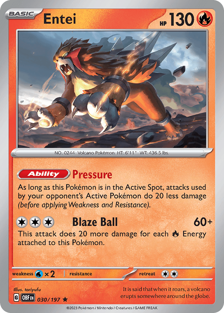 Entei, Obsidian Flames 30