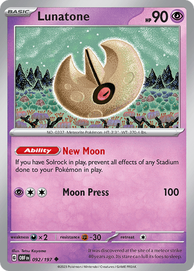 Lunatone, Obsidian Flames 92
