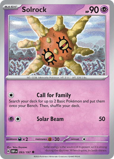 Solrock, Obsidian Flames 93