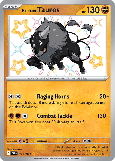 Paldean Tauros, Paldean Fates 172