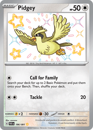 Pidgey, Paldean Fates 196