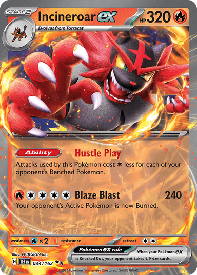 Incineroar ex, Temporal Forces 34