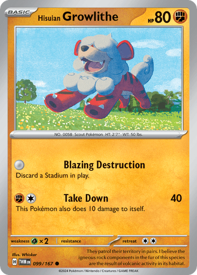 Hisuian Growlithe, Twilight Masquerade 99