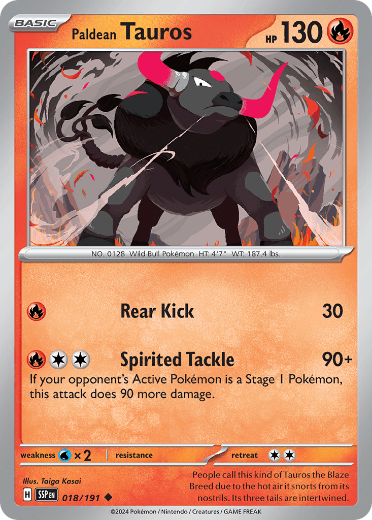 Paldean Tauros, Surging Sparks 18