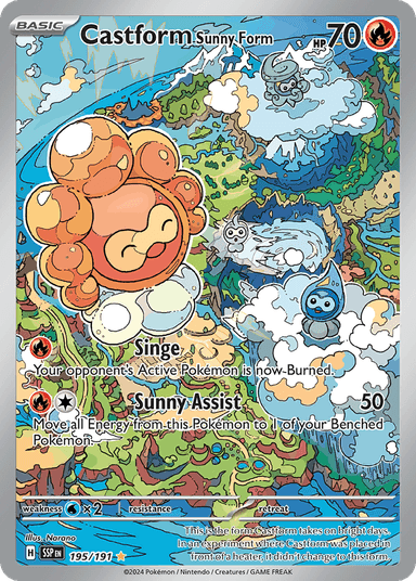 Castform Sunny Form, Surging Sparks 195