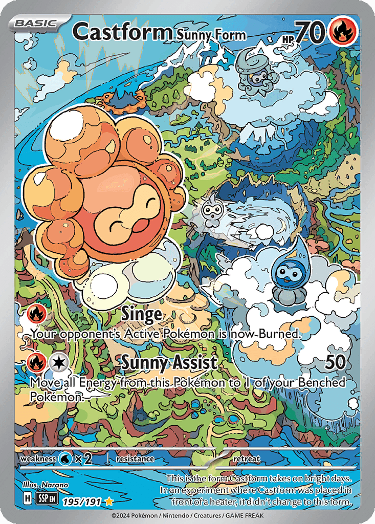 Castform Sunny Form, Surging Sparks 195