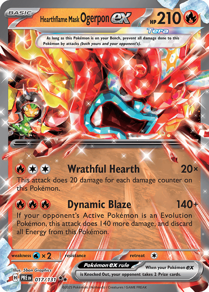 Hearthflame Mask Ogerpon ex, Prismatic Evolutions 17