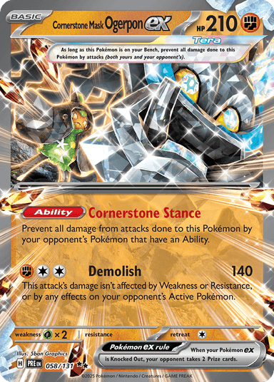 Cornerstone Mask Ogerpon ex, Prismatic Evolutions 58