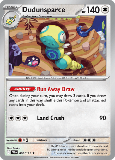 Dudunsparce, Prismatic Evolutions 80