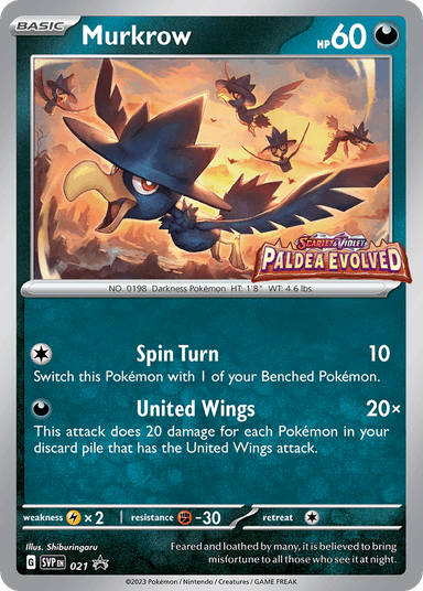Murkrow, Scarlet & Violet Black Star Promos 21