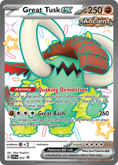 Great Tusk ex, Scarlet & Violet Black Star Promos 72