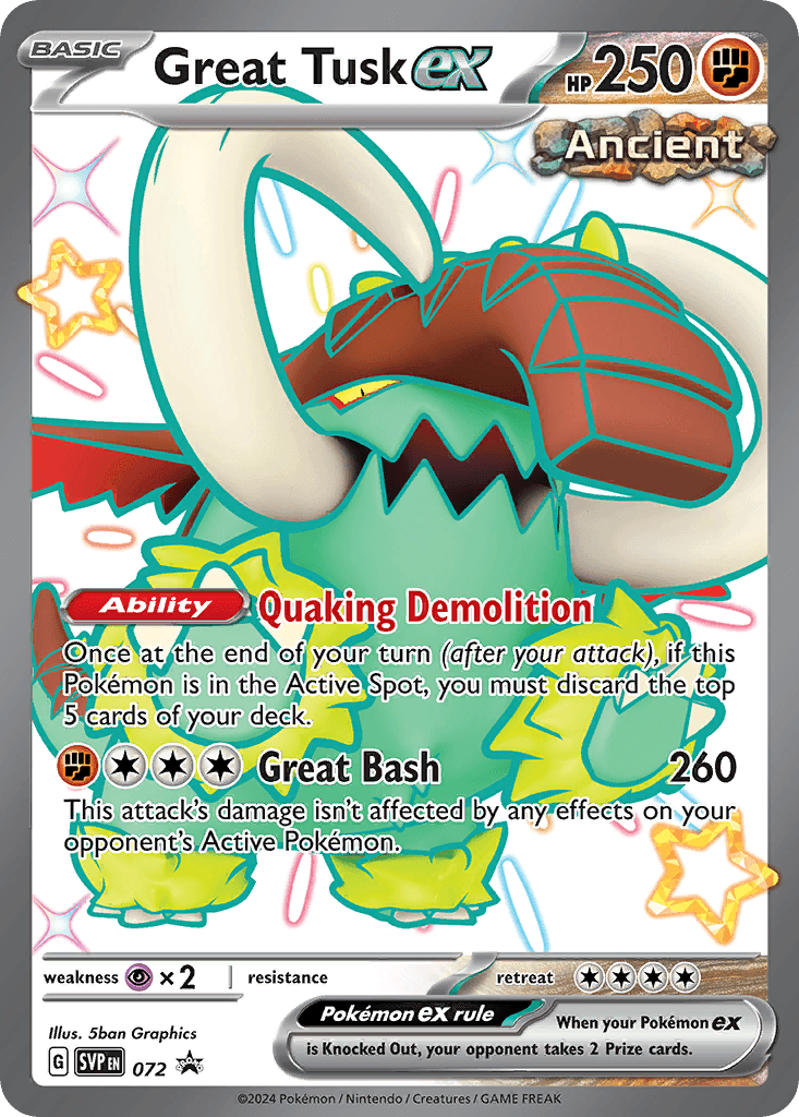 Great Tusk ex, Scarlet & Violet Black Star Promos 72