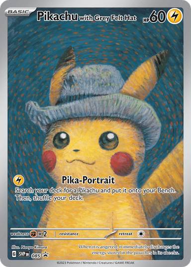 Pikachu with Grey Felt Hat, Scarlet & Violet Black Star Promos 85