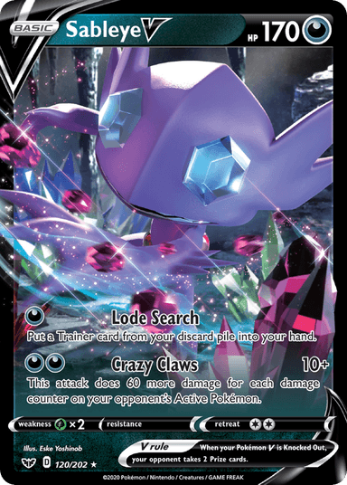 Sableye V, Sword & Shield 120