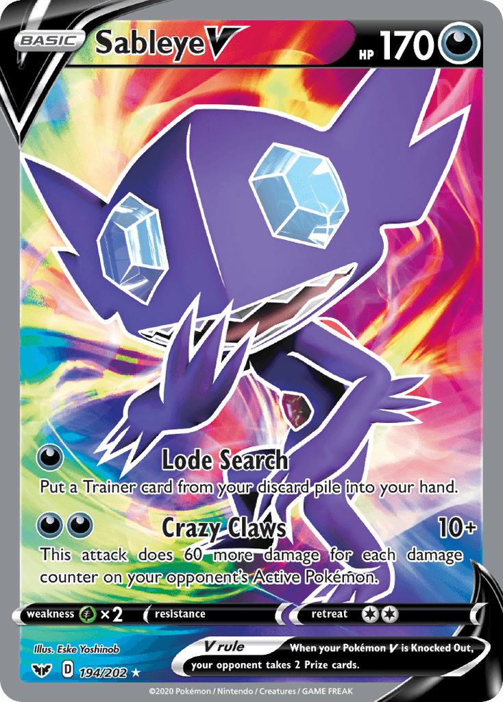 Sableye V, Sword & Shield 194