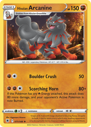 Hisuian Arcanine, Astral Radiance 71