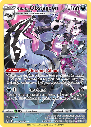 Galarian Obstagoon, Astral Radiance Trainer Gallery TG10