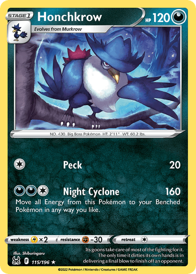 Honchkrow, Lost Origin 115