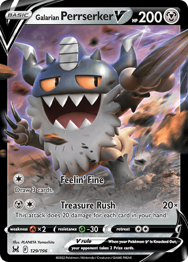 Galarian Perrserker V, Lost Origin 129