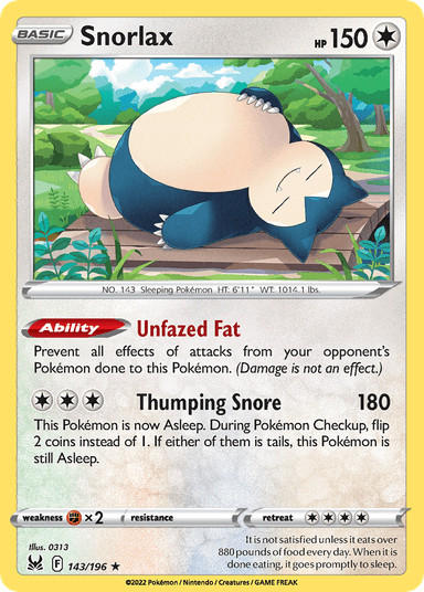 Snorlax, Lost Origin 143