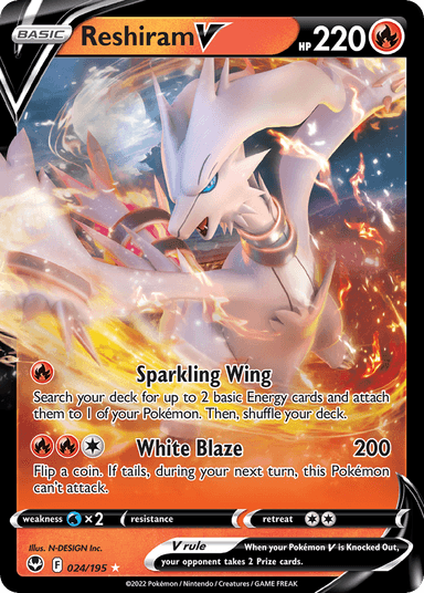 Reshiram V, Silver Tempest 24