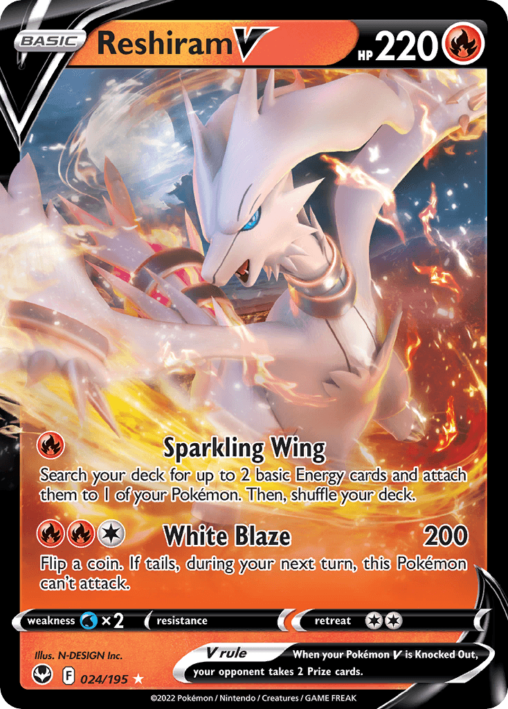Reshiram V, Silver Tempest 24