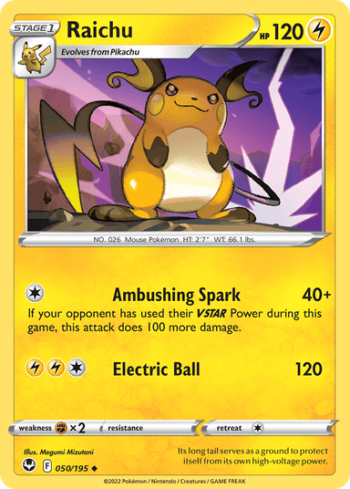 Raichu, Silver Tempest 50