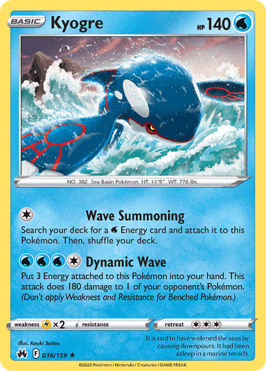 Kyogre, Crown Zenith 36