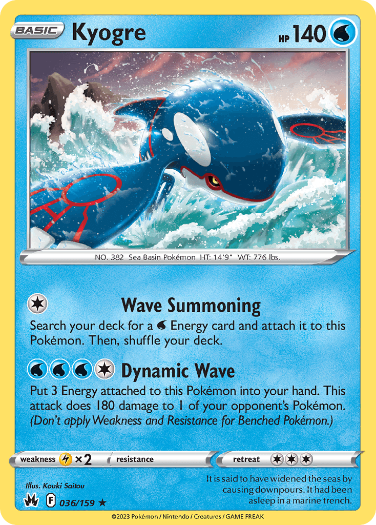 Kyogre, Crown Zenith 36