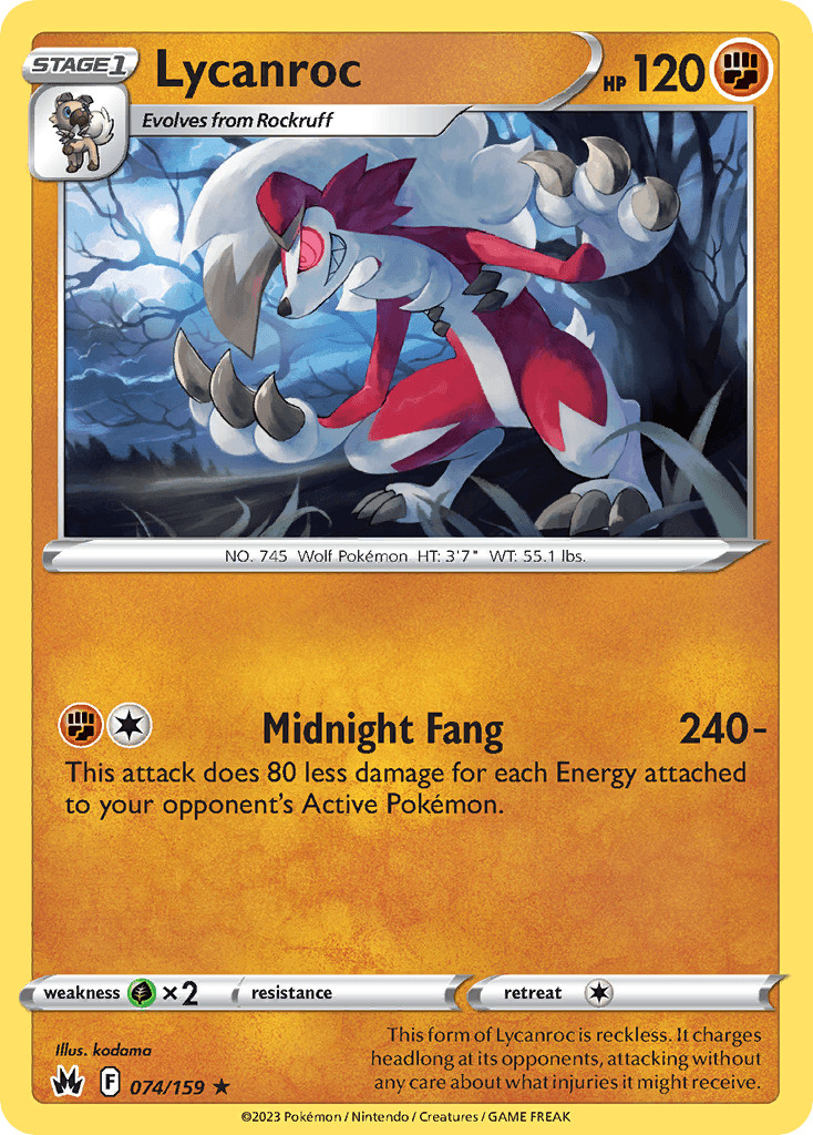 Lycanroc, Crown Zenith 74