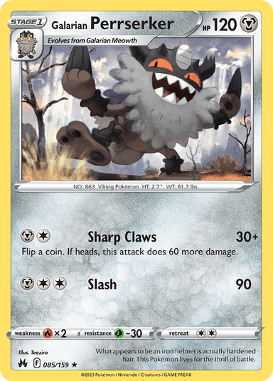 Galarian Perrserker, Crown Zenith 85