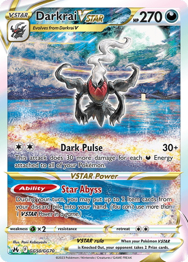 Darkrai VSTAR, Crown Zenith Galarian Gallery GG50