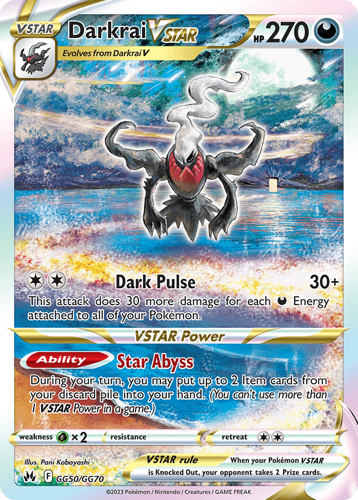 Darkrai VSTAR, Crown Zenith Galarian Gallery GG50