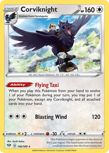 Corviknight, Darkness Ablaze 156