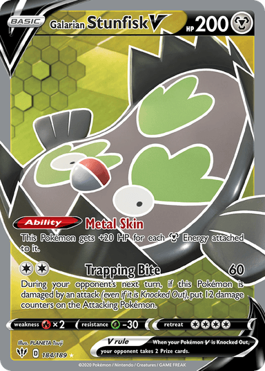 Galarian Stunfisk V, Darkness Ablaze 184