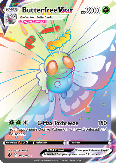 Butterfree VMAX, Darkness Ablaze 190