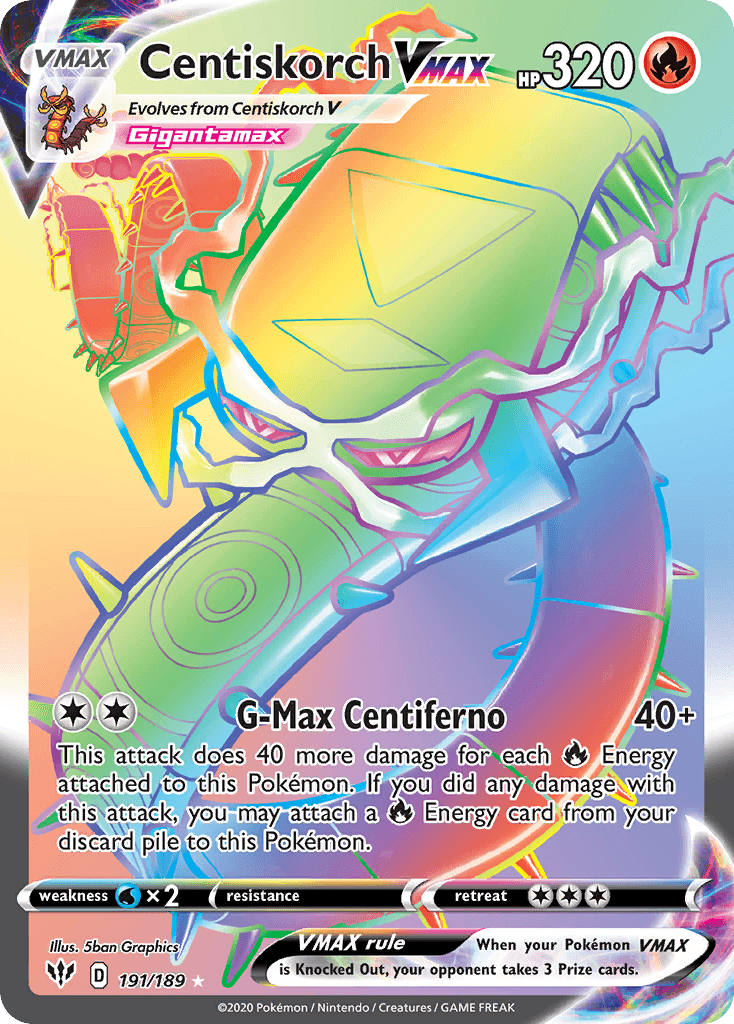 Centiskorch VMAX, Darkness Ablaze 191