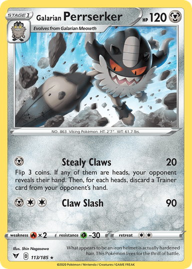 Galarian Perrserker, Vivid Voltage 113