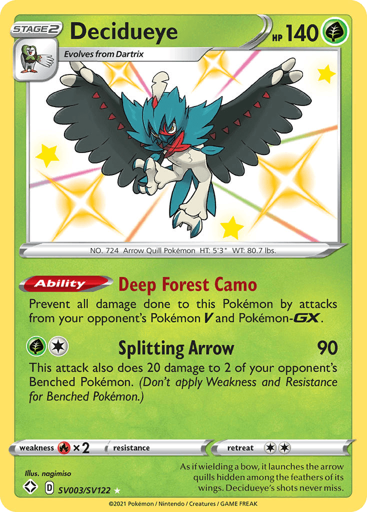 Decidueye, Shining Fates Shiny Vault SV003