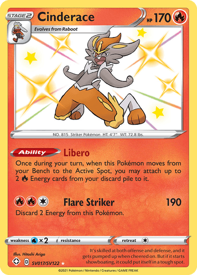 Cinderace, Shining Fates Shiny Vault SV017