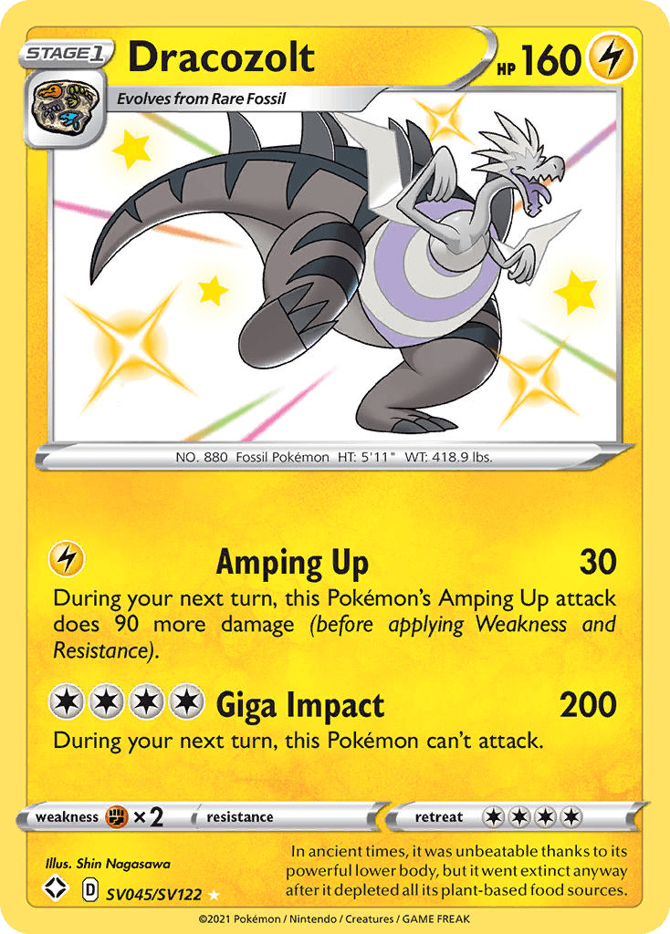 Dracozolt, Shining Fates Shiny Vault SV045