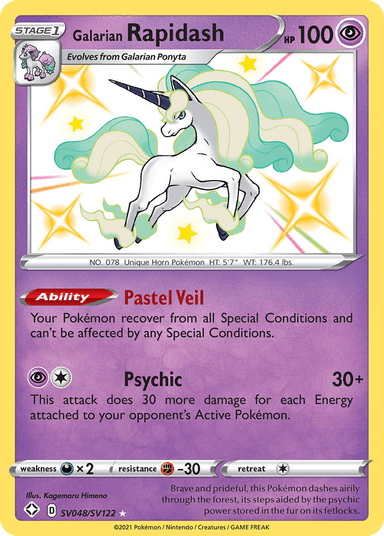 Galarian Rapidash, Shining Fates Shiny Vault SV048