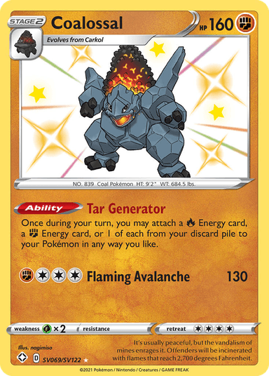 Coalossal, Shining Fates Shiny Vault SV069