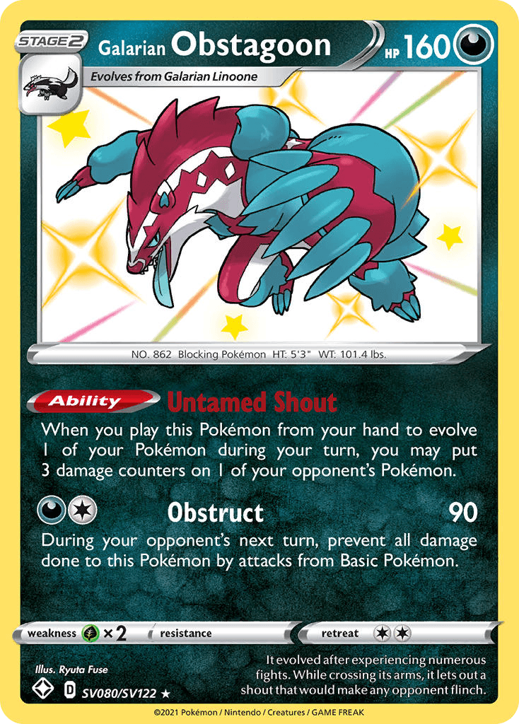 Galarian Obstagoon, Shining Fates Shiny Vault SV080