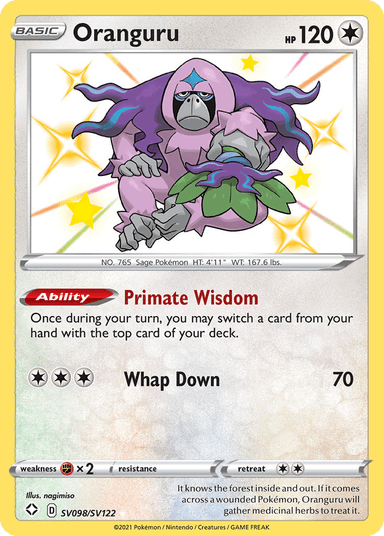 Oranguru, Shining Fates Shiny Vault SV098